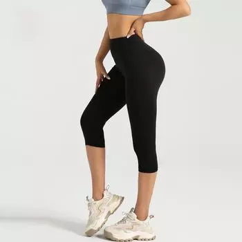 Эластичные штаны для йоги с высокой талией и дизайном Peach-Lift M звезда/чёрный