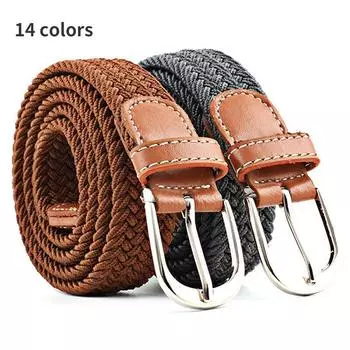 Эластичные тканевые плетеные ремни для мужчин и женщин ярких цветов, модные аксессуары для ремней, поясные ремни One Size красный