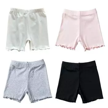 Эластичные трусы-боксеры для девочек от 2 до 12 лет, однотонные защитные штаны 110