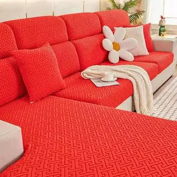 Эластичные жаккардовые чехлы для диванных подушек, нежные дешевые чехлы для диванов, 1/2/3/4 сиденья, флисовая защита для дивана Backrest Cover S