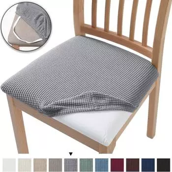 Эластичные жаккардовые чехлы на сиденья стула, съемные, моющиеся, с мягкой обивкой, защитные чехлы для стульев для столовой, подушки, чехлы 1pcs