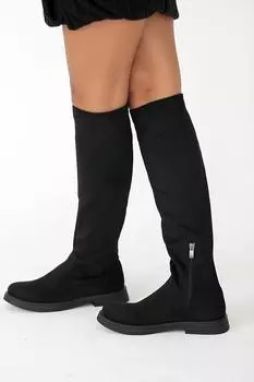 Эластичные женские ботинки на нескользящей подошве на молнии 020-9500-22Замша