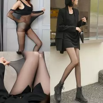 Эластичные женские сексуальные колготки, чулки, большие размеры, колготки чёрный