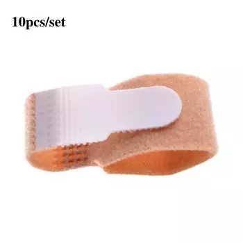 Эластичный 10 шт. Уход за ногами Ортез для пальцев Вальгусная повязка для большого пальца Молоток Выпрямитель Разделитель пальцев ног кофейный