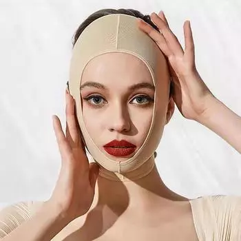 Эластичный бандаж для похудения лица V-образная маска для лица для женщин, подбородок, щеки, подтяжка, пояс для массажа лица, средства для красоты против морщин