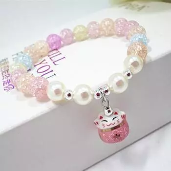 Эластичный браслет из натурального камня, кристаллов агатов, браслет с изображением кошки на удачу для женщин, подарок на день рождения, Хэллоуин, Рождество, цепочка 18 см 8mm