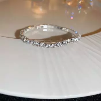 Эластичный браслет с инкрустацией бриллиантами, легкая роскошь и универсальность, элитный браслет, простой и нишевый, звездный браслет для женщин 1#