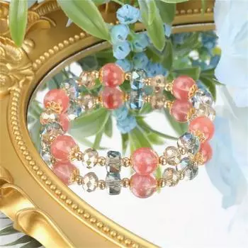 Эластичный браслет с золотыми акцентами Идеальный аксессуар на осень/зиму Продуманный подарок для семьи и близких Лучше всего подходит для Рождества Повседневная одежда Кристалл