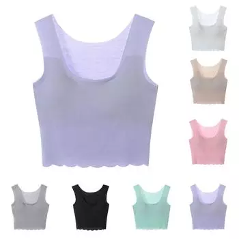 Эластичный бюстгальтер для девочек, милый, с губкой, основа для подушки, маленький жилет 130 чёрный