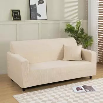 Эластичный чехол для дивана, чехол для гостиной, эластичный флисовый чехол на кресло, 1/2/3/4-местный L-образный угловой диван 1 SEAT (90-140CM)