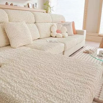 Эластичный чехол для дивана-погремушки, универсальный универсальный кремовый чехол для дивана, устойчивый к царапинам 65-85cm*65-85cm