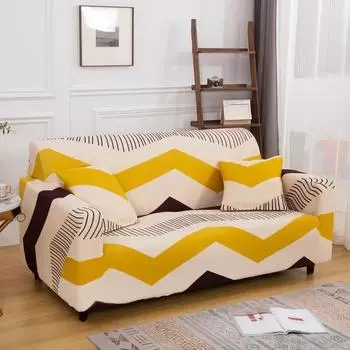 Эластичный чехол для дивана с принтом, эластичные чехлы для диванов из полиэстера и спандекса, универсальный чехол для дивана, защита для диванной мебели 1 Seat(90-140cm)