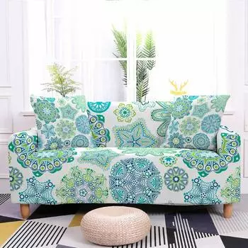 Эластичный чехол для дивана с принтом мандалы, подушка для дивана в гостиной, защита от пыли, украшение для комнаты, 3 места 1 seat 90-140cm