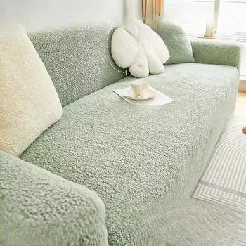 Эластичный чехол для дивана Универсальный универсальный чехол Зимний утолщенный флисовый чехол для дивана с защитой от царапин 90-140cm