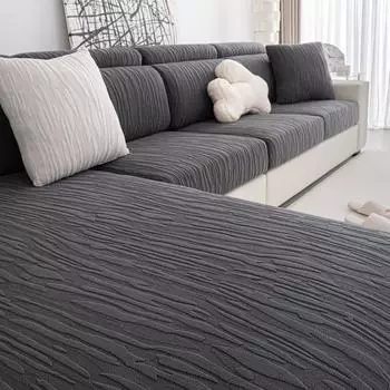 Эластичный чехол для дивана, жаккардовый регулируемый эластичный чехол для дивана в гостиной, чехол для сиденья дивана 1, 2, 3, 4, Г-образный, полный комплект Backrest Cover S белый