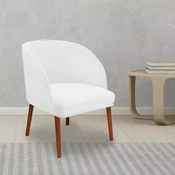 Эластичный чехол для обеденного стула в форме арки из бархата Single piece