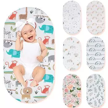 Эластичный чехол для подгузника, ультрамягкий коврик для пеленания подгузников, простыни для девочек и мальчиков, безопасные и уютные простыни из чистого хлопка F