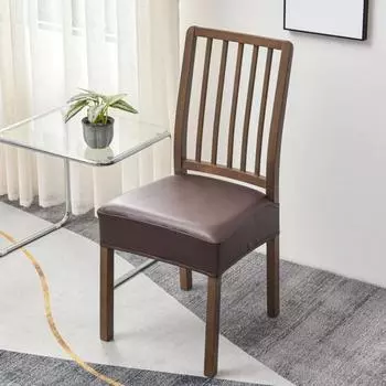 Эластичный чехол для сиденья из искусственной кожи, противоскользящий, водонепроницаемый, маслостойкий, теплоизоляционный, однотонный, устойчивый к царапинам 2pcs кофейный