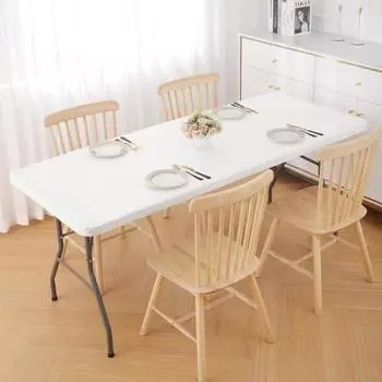 Эластичный чехол для стола, прямоугольная скатерть, однотонный, противоскользящий, эластичный, моющийся, для кемпинга, банкета, вечеринки, патио, чехол для стола красный