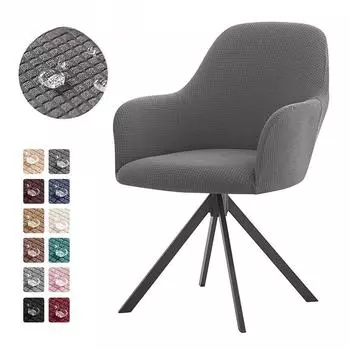 Эластичный чехол для стула для обеденного стола в отеле, водонепроницаемый вафельный, водонепроницаемый, из кукурузного флиса, однотонный 27*17*3cm темно-синий