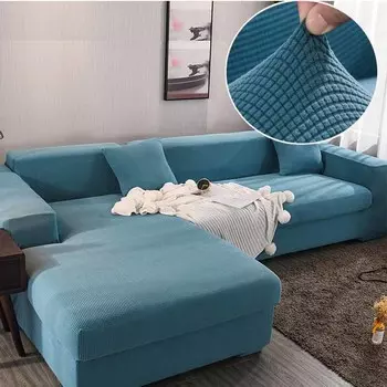 Эластичный чехол для углового дивана в клетку с полуостровом, чехол для дивана на 3 места, нескользящий износостойкий чехол для дивана для гостиной 1seat 90-140cm темно-розовый