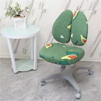 Эластичный чехол на детский стул с двойной спинкой, эластичный чехол на вращающийся подъемный стул для письма, защитный чехол на спинку сиденья