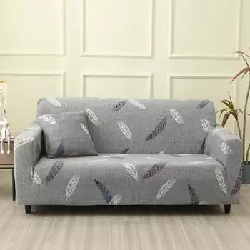 [Эластичный чехол на диван] Весенний и летний диван из молочной шелковой ткани L-образной формы, диван с подлокотником в гостиной можно использовать для 1/2/3/4 сидений 1pc1-seat 90-140cm