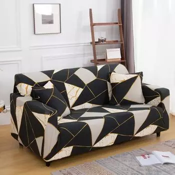 [Эластичный чехол на диван] Весенний и летний диван из молочной шелковой ткани L-образной формы, диван с подлокотником в гостиной можно использовать для 1/2/3/4 сидений 1pc1-seat 90-140cm