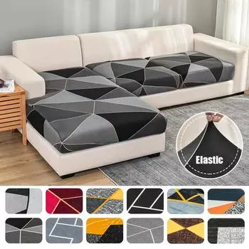 Эластичный чехол на подушку сиденья дивана для гостиной, эластичный чехол на кресло с цветочным принтом, угловой, Г-образный, съемный, с защитой от пыли Normal Size (S)-1pc