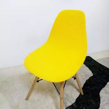 Эластичный чехол на сиденье стула Eames Высококачественный чехол для ресторанного стула Эластичный съемный чехол для стула Eames Universal неоновый жёлтый
