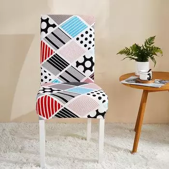 Эластичный чехол на стул из молочного шелка с принтом Офисный Бытовой Чехол на обеденный стул Чехол на стул для гостиницы Чехол на стул для гостиной Чехол на стул для обеденного стола Чехол Universal size