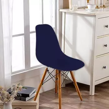 Эластичный чехол на стул-ракушку Чехол на стул Eames Чехол на стул Съемная защита сиденья Для кухни Офисов 40x40cm темно-синий