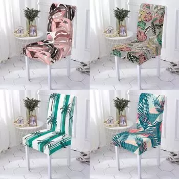 Эластичный чехол для стула с 3D-принтом, чехол для стула из спандекса, чехлы для стульев, чехлы для стульев для кухни, чехлы для сидений для дома, отеля, банкета, украшения 1PCS
