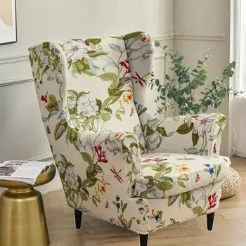 Эластичный цветочный принт протектор для стульев с крыльями Чехлы для кресел-реклайнеров Чехол для дивана с подлокотниками Чехол для мебели