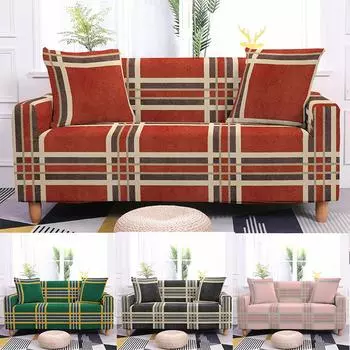 Эластичный клетчатый чехол для дивана для гостиной, противообрастающий чехол для дивана, эластичный чехол для дивана с принтом «все включено», защита для дивана 1 seat 90-140cm