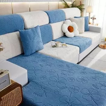 Эластичный клеверный замшевый чехол для дивана, нескользящий простой современный чехол для дивана, универсальный универсальный чехол, универсальный чехол для четырех сезонов 50-65cm*50-65cm*5-20cm
