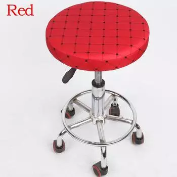 Эластичный круглый стул, чехол для барного стула, защита от пыли, съемный чехол для сиденья, стула, чехлы для домашнего офиса красный