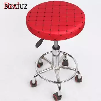 Эластичный круглый стул, чехол для барного стула, защита от пыли, съемный чехол для сиденья, стула, чехлы для домашнего офиса красный