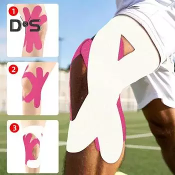 Эластичный мышечный пластырь для колена, плеча, локтя, водонепроницаемая кинезиологическая лента для спортсменов, удобные физиотерапевтические ремни для мужчин и женщин чёрный