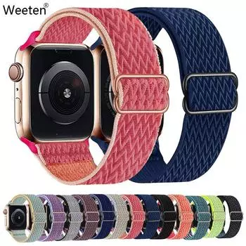 Эластичный нейлоновый ремешок для Apple Watch Series Ultra 2 9 8 7 6 5 Se 4 3 SE браслет для IWatch 49 мм 42 мм 41 мм 44 мм 45 мм 40 мм браслет спортивные ремешки 38/40/41mm