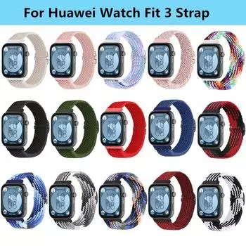 Эластичный нейлоновый ремешок для часов Huawei Watch Fit 3, сменный ремешок для Huawei Fit 3, браслет Correa, аксессуары For Huawei Watch Fit 3