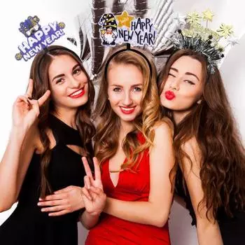 Эластичный обруч для волос для мужчин и женщин, повязка на голову с новогодней тематикой, украшение на новый год, универсальный аксессуар для волос