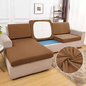 Эластичный однотонный чехол для подушки на сиденье дивана, чехол на стул, эластичный моющийся съемный чехол, чехол для дивана, чехол для дивана 1/2/3/4 сиденья Back cushion cover