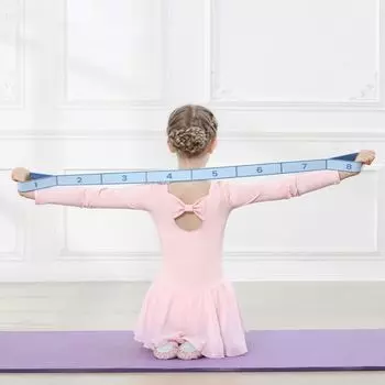 Эластичный пояс для йоги, вспомогательный пояс для растяжки, для детей и взрослых Blue-8 grid