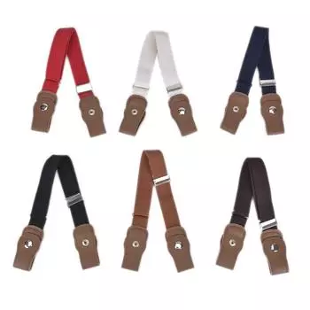 Эластичный ремень с пряжкой для мальчиков и девочек, джинсовый пояс, регулируемый детский ремень кофейный