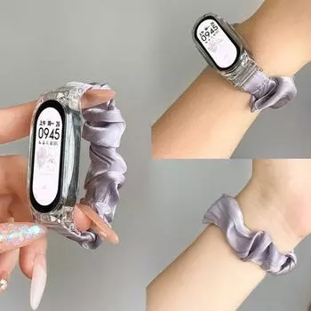 Эластичный ремешок для Xiaomi Mi Band 9 Print Cloth Smartwatch Bracelet Wristband для Mi Band 7 6 5 4 3 Correas Miband 8 NFC Pulsera For xiaomi 3 4 белый