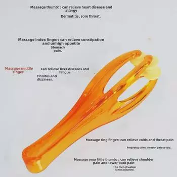 Эластичный роликовый массажер для пальцев: Многофункциональный инструмент для снятия усталости рук и расслабления тонких пальцев box + acupuncture point map жёлтый