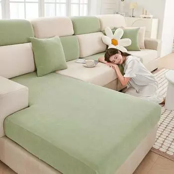 Эластичный шерстяной приятный для кожи однотонный чехол для дивана из синели, универсальный чехол для дивана Four Seasons, универсальный чехол для сиденья 50-65cm*50-65cm*5-20cm