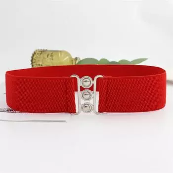 Эластичный широкий ремень с пряжкой в корейском стиле, широкий пояс на талии, женские аксессуары, однотонный цвет чёрный