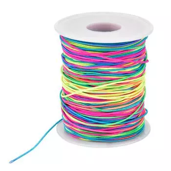 Эластичный шнур, шнур для бисера, нить из эластичной ткани, веревка для рукоделия, 1 мм (100m) чёрный